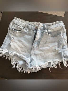 Light Wash Distressed Denim Women's Shorts